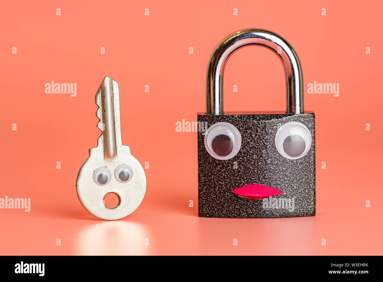 Key And Lock Security Funny Concept Protection Of Business