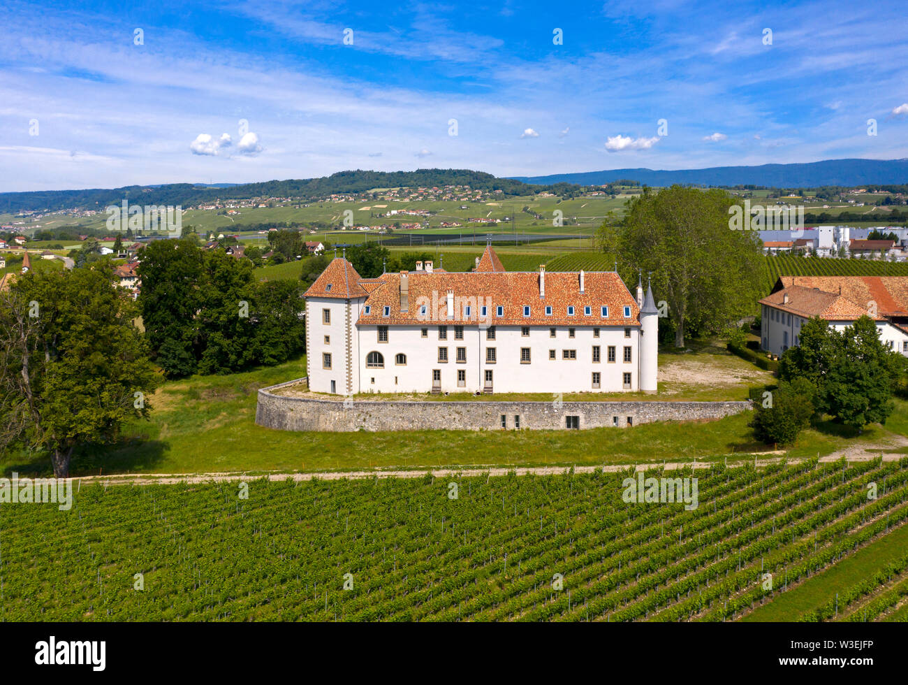 Allaman Castle, Chateau d'Allaman, Allaman, Vaud, Switzerland Stock Photo