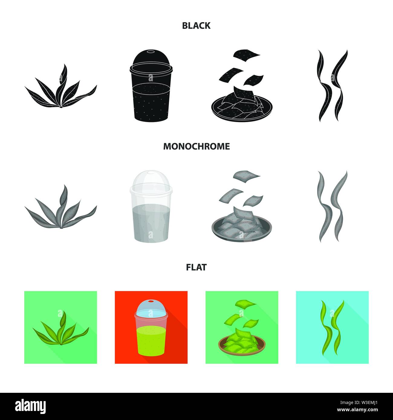Vector illustration of protein and sea sign. Collection of protein and ...