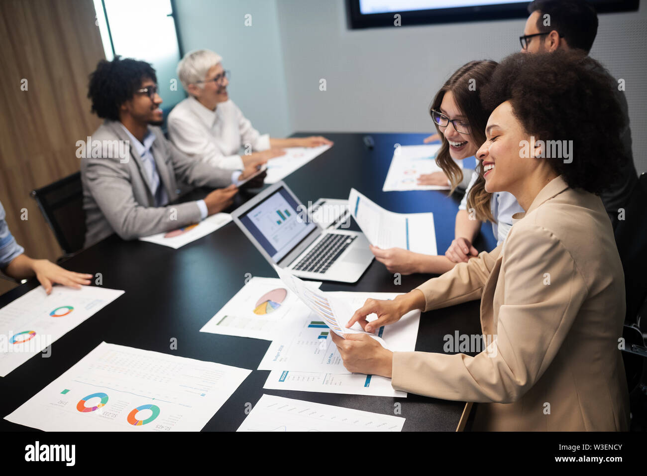 Group of successful business people at work in office Stock Photo - Alamy