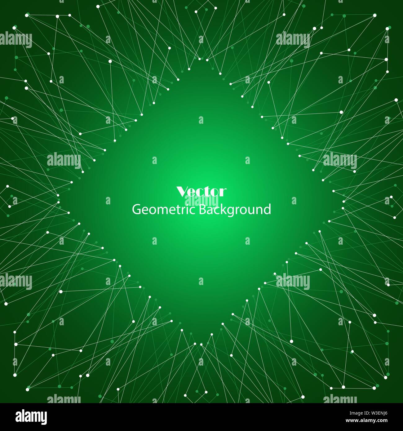 Geometric pattern with connected lines and dots. Stock Vector
