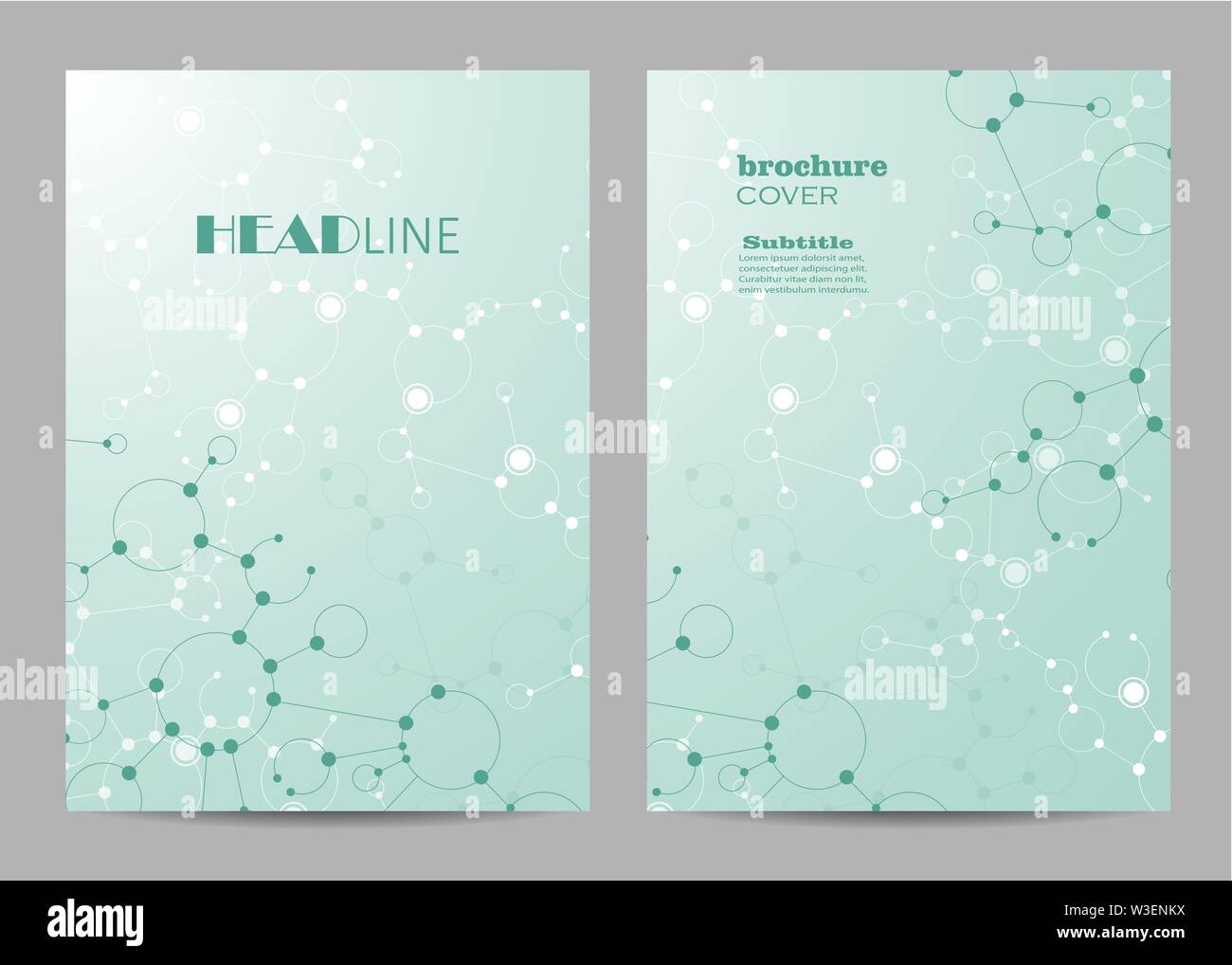 Modern vector templates for brochure cover in A4 size. Stock Vector