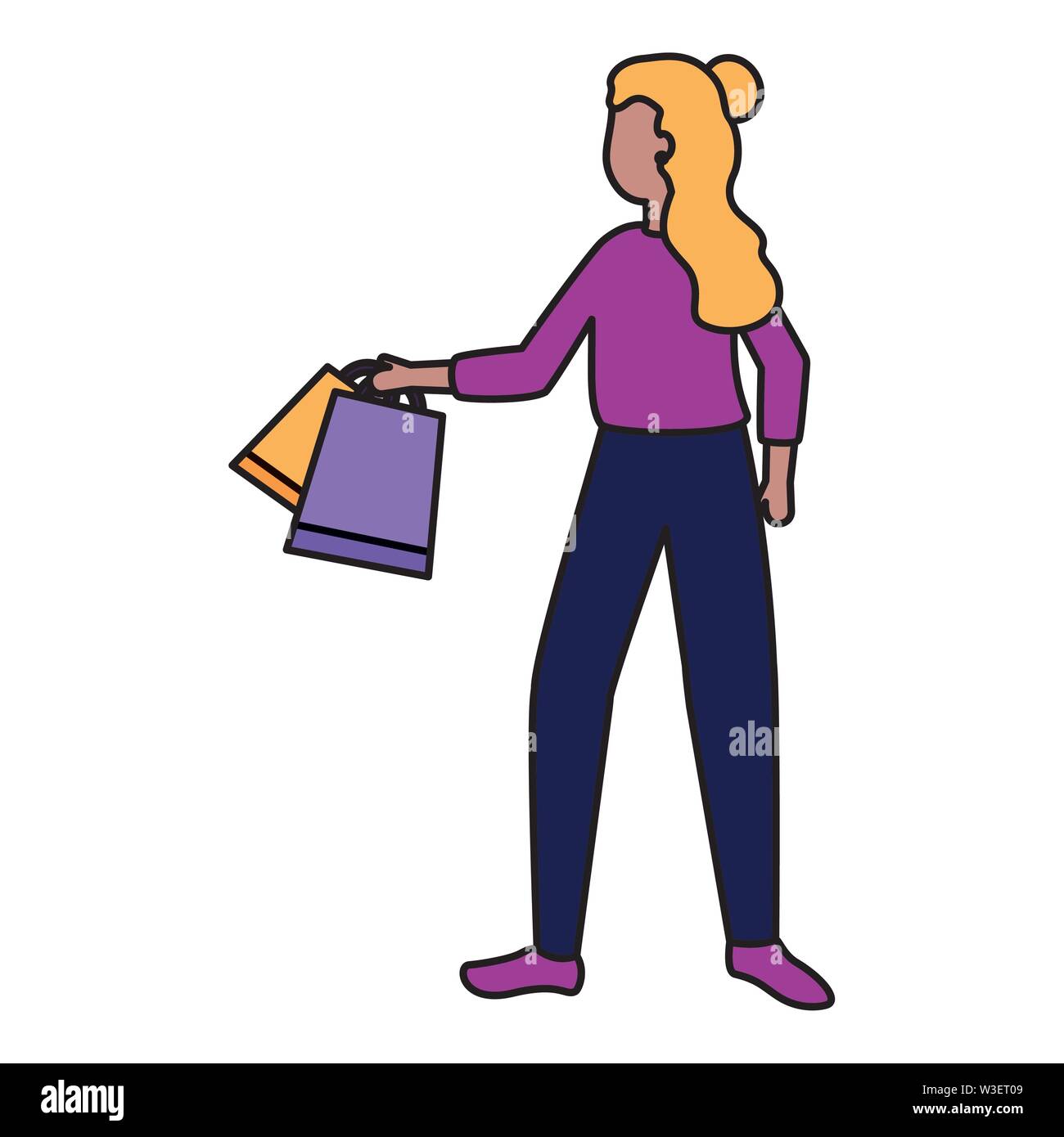 woman with shopping bags market Stock Vector Image & Art - Alamy