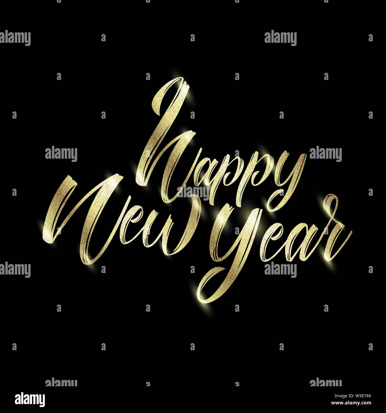 Golden text on black background. Happy New Year Stock Vector Image ...