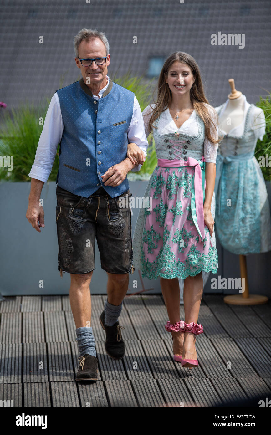 Munich Germany 15th July 2019 Cathy Hummels R An Influencer Walks Next To Her Father Freddy