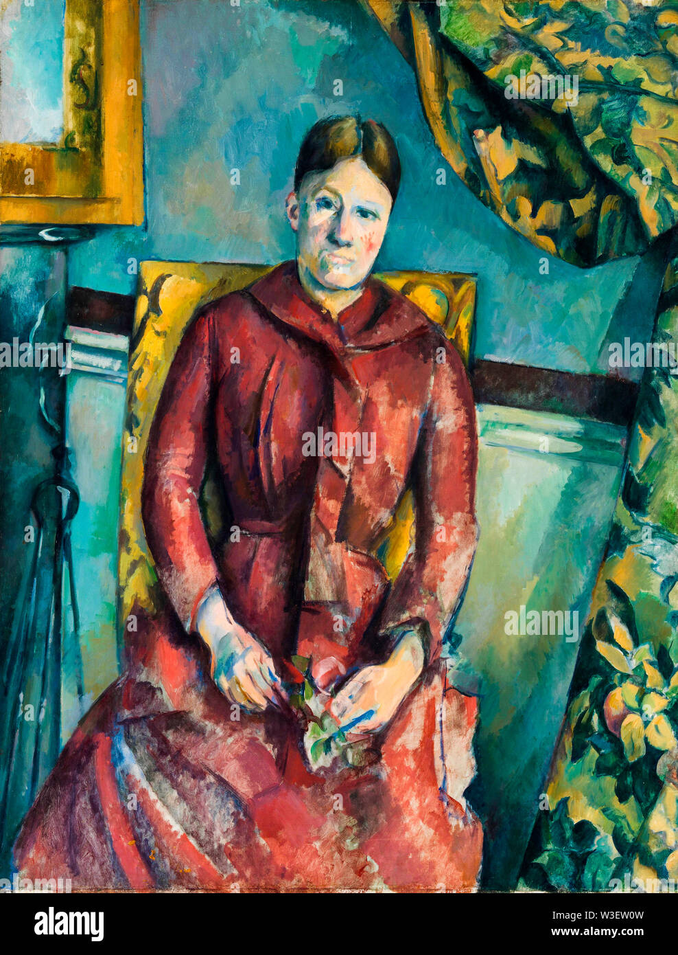 Paul Cezanne, Madame Cezanne in a Red Dress, portrait painting in oil on  canvas, 1888-1890 Stock Photo - Alamy