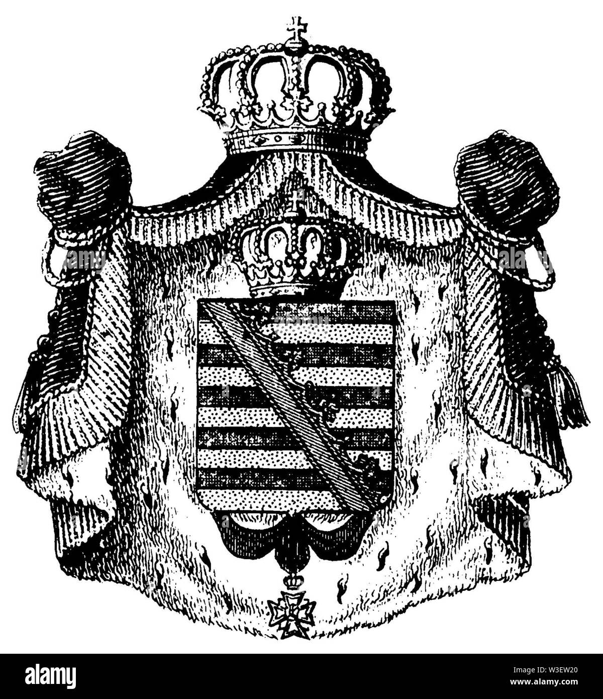 Coat of arms of Saxony-Weimar-Eisenach, , (cultural history book, 1875