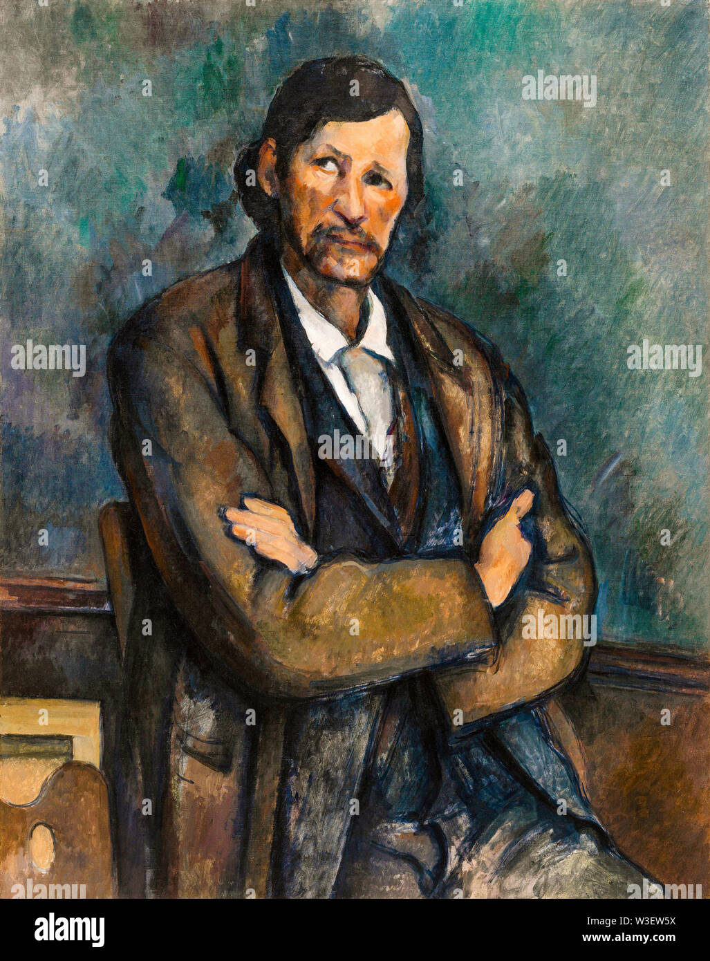 Paul Cézanne, Man With Crossed Arms, portrait painting, circa 1899 Stock Photo