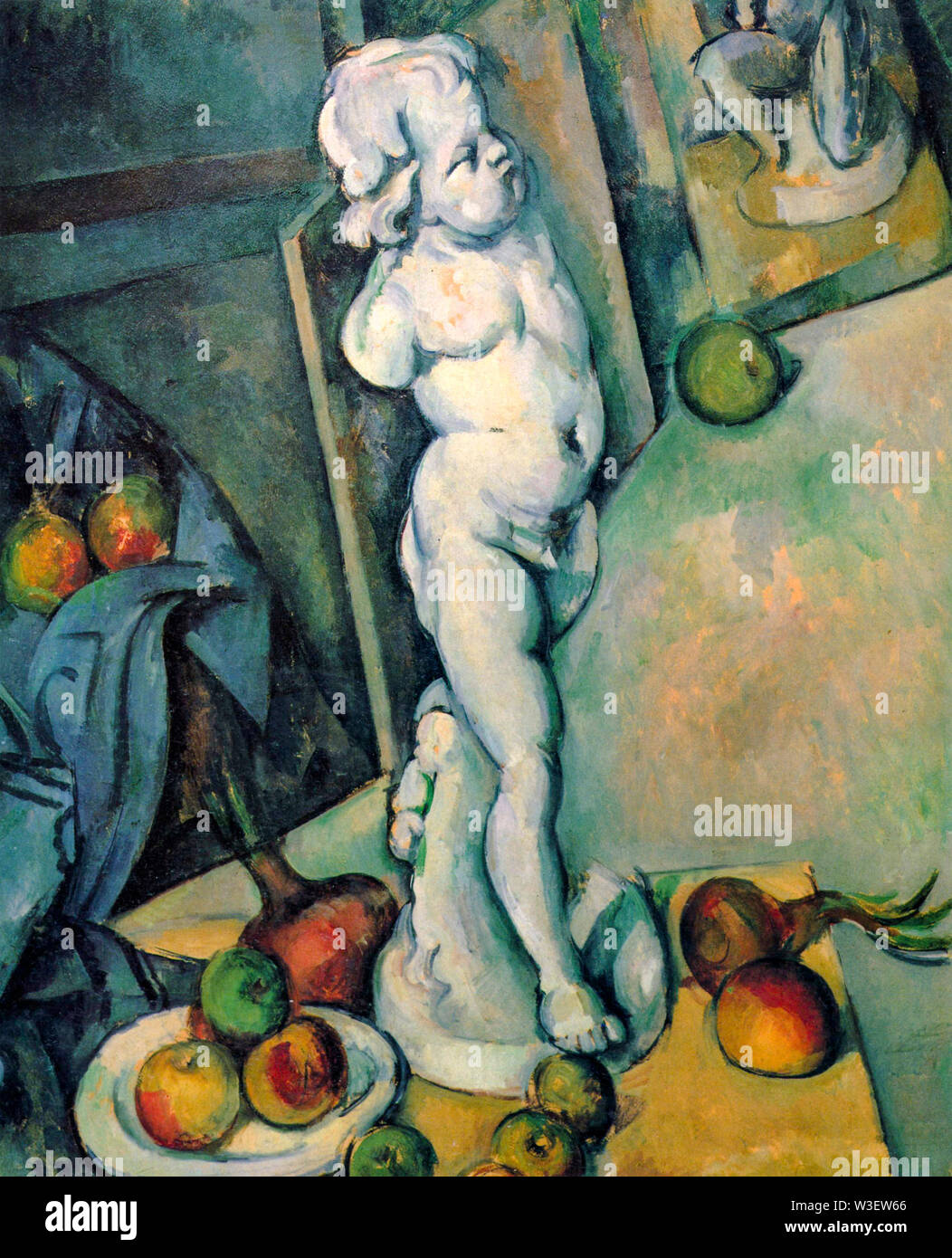 Paul Cézanne, Still Life with Plaster Cupid, still life painting, 1895 Stock Photo