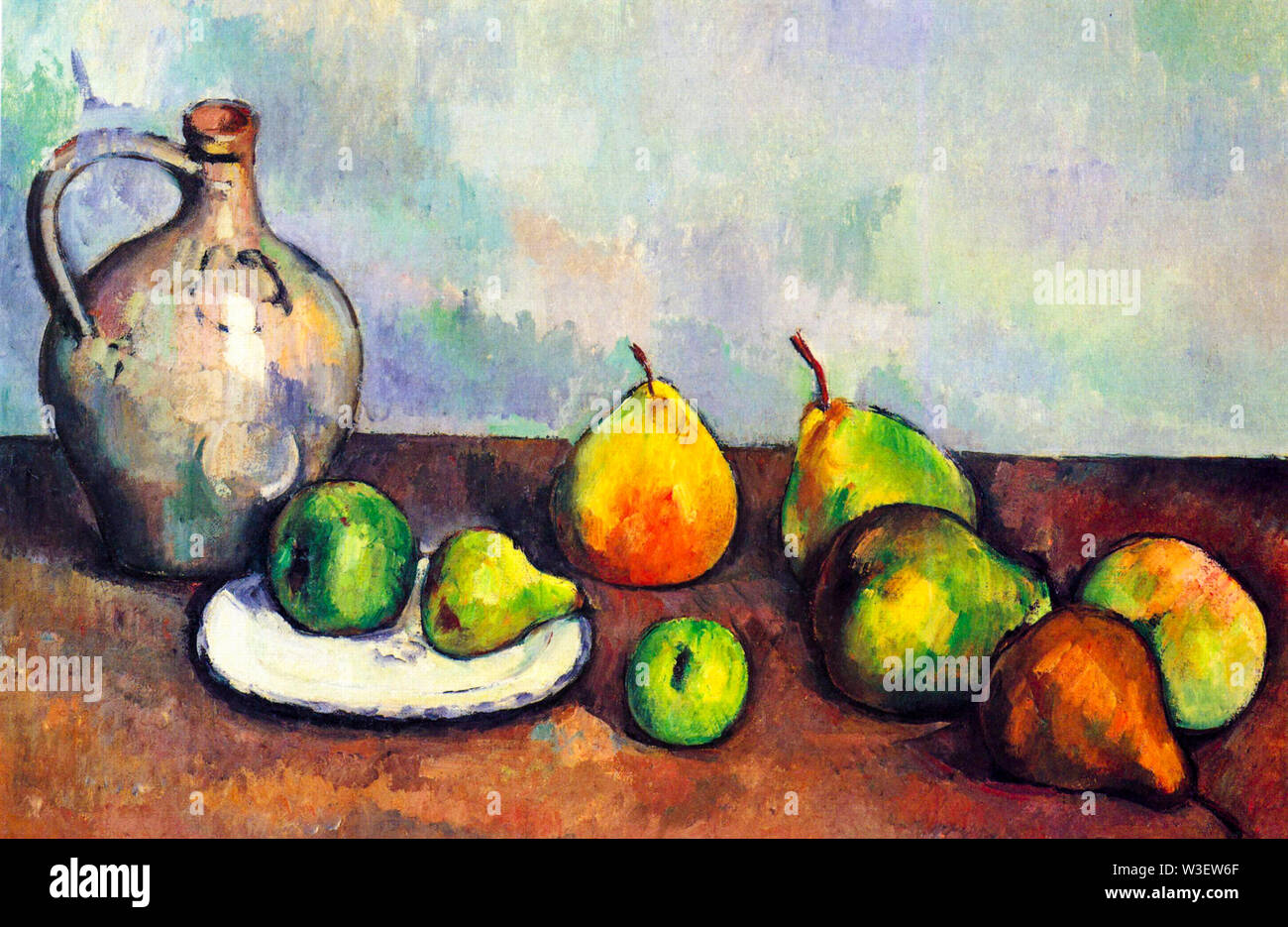 Paul Cézanne, Still life with pitcher and fruit, still life painting, 1894 Stock Photo
