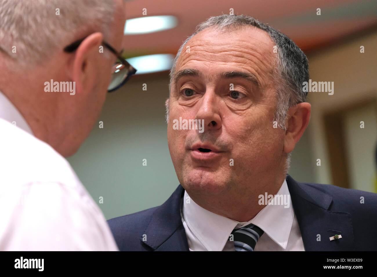 Brussels, Belgium, 15th July 2019. Didier Guillaume Minister of Agriculture of France attends in an European Union agriculture and fisheries council meeting. Credit: ALEXANDROS MICHAILIDIS/Alamy Live News Stock Photo