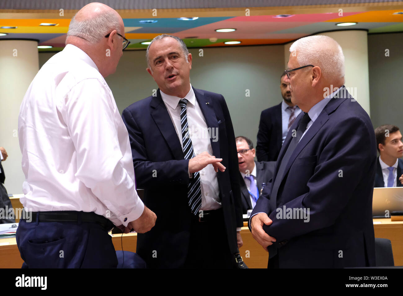 Brussels, Belgium, 15th July 2019. Didier Guillaume Minister of Agriculture of France attends in an European Union agriculture and fisheries council meeting. Credit: ALEXANDROS MICHAILIDIS/Alamy Live News Stock Photo
