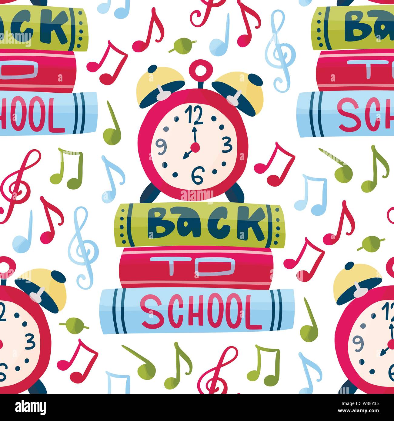 Seamless vector pattern. Back to school flat illustration Stock Vector ...