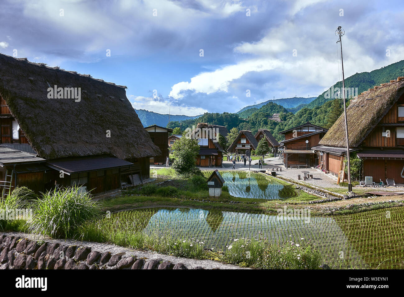 Shirakawa village traditional thatched roof farm house gassho zukuri