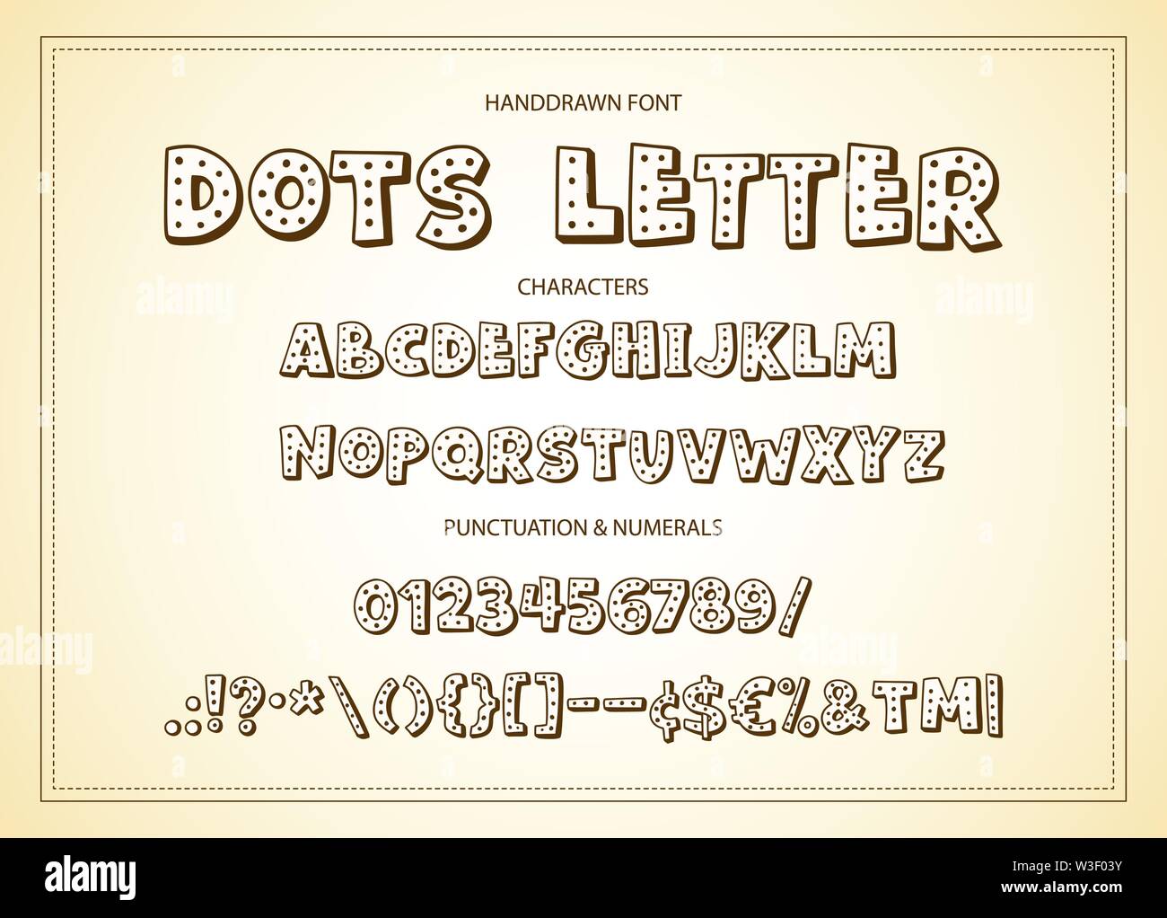 Hand drawn vector alphabet with letters, numbers, symbols Stock Vector ...