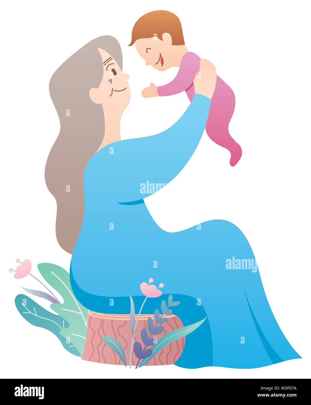 Grandmother and Baby Stock Vector