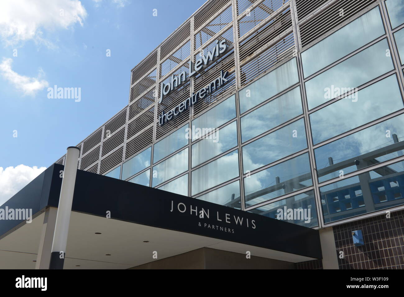 The exterior of the John Lewis department store in Milton Keynes at the grade II listed Centre MK building that opened in 1979. Stock Photo