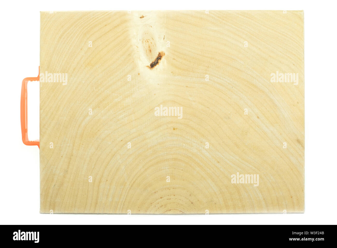 Tamarind wood butcher block countertop on white background Stock Photo