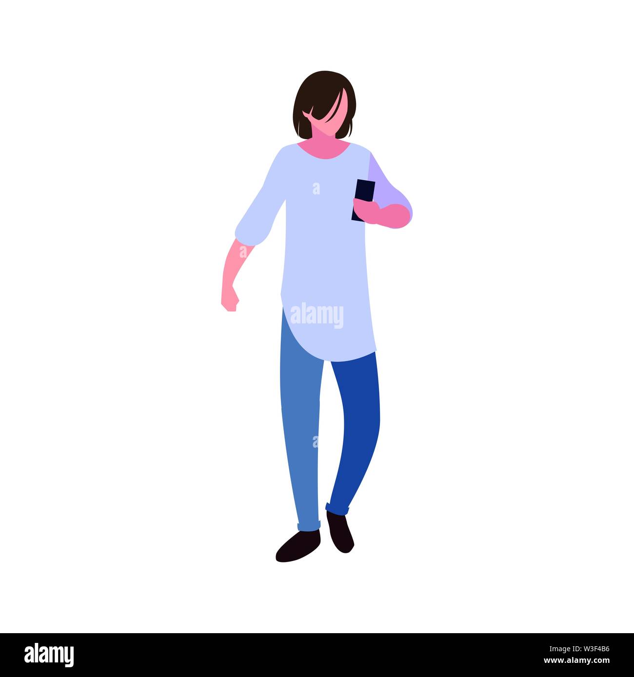 young man using smartphone social media vector illustration Stock ...