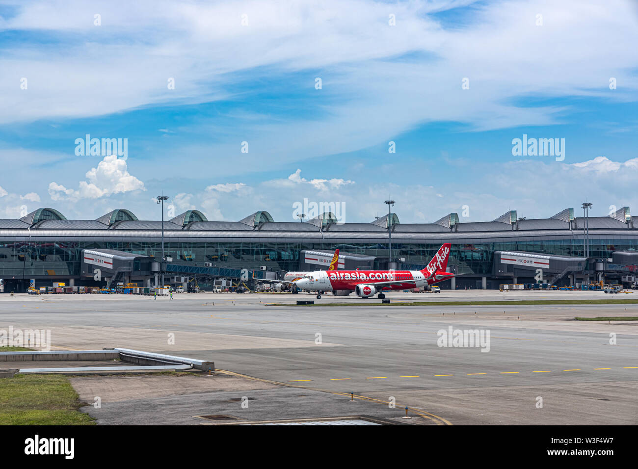 Lantau, Hong Kong  - June 22, 2018 :  Inside view of airport at runway Stock Photo
