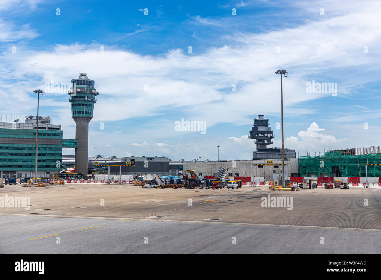 Lantau, Hong Kong  - June 22, 2018 :  Inside view of airport at runway Stock Photo