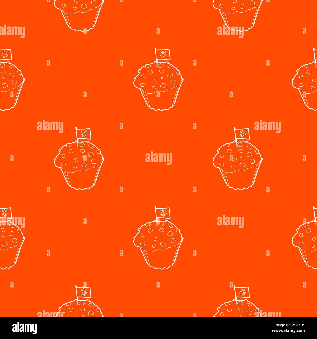 Cake and flag with marijuana leaf pattern vector orange Stock Vector