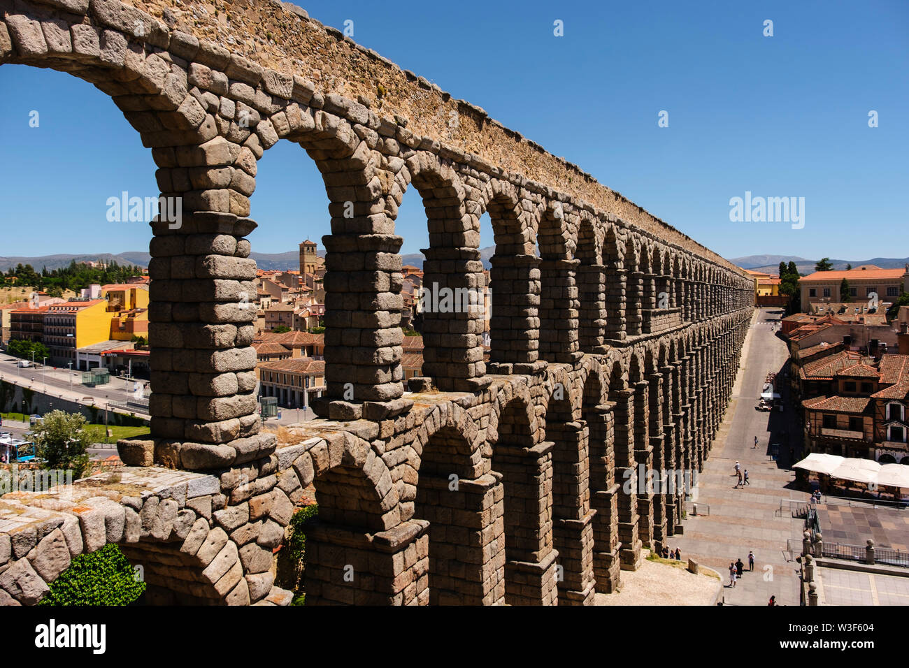 Ancient roman aqueduct, UNESCO World Heritage Site. Segovia city. Castilla León, Spain Europe Stock Photo