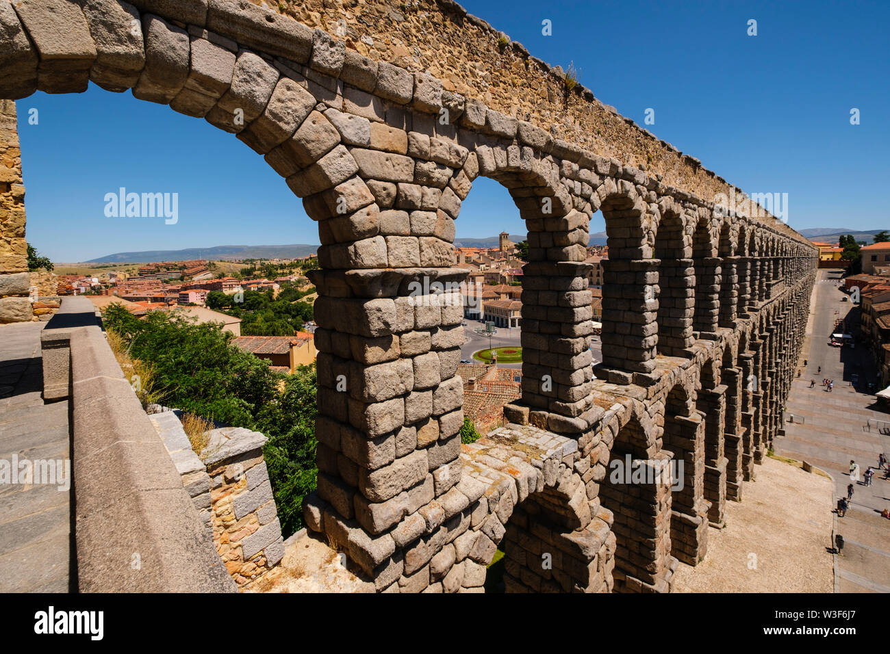 Ancient roman aqueduct, UNESCO World Heritage Site. Segovia city. Castilla León, Spain Europe Stock Photo
