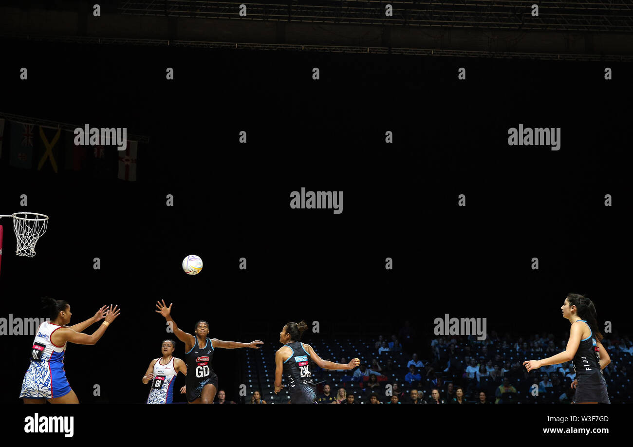 A general view of the match between Fiji and Samoa during the Netball World Cup match at the M&S Bank Arena, Liverpool. Stock Photo