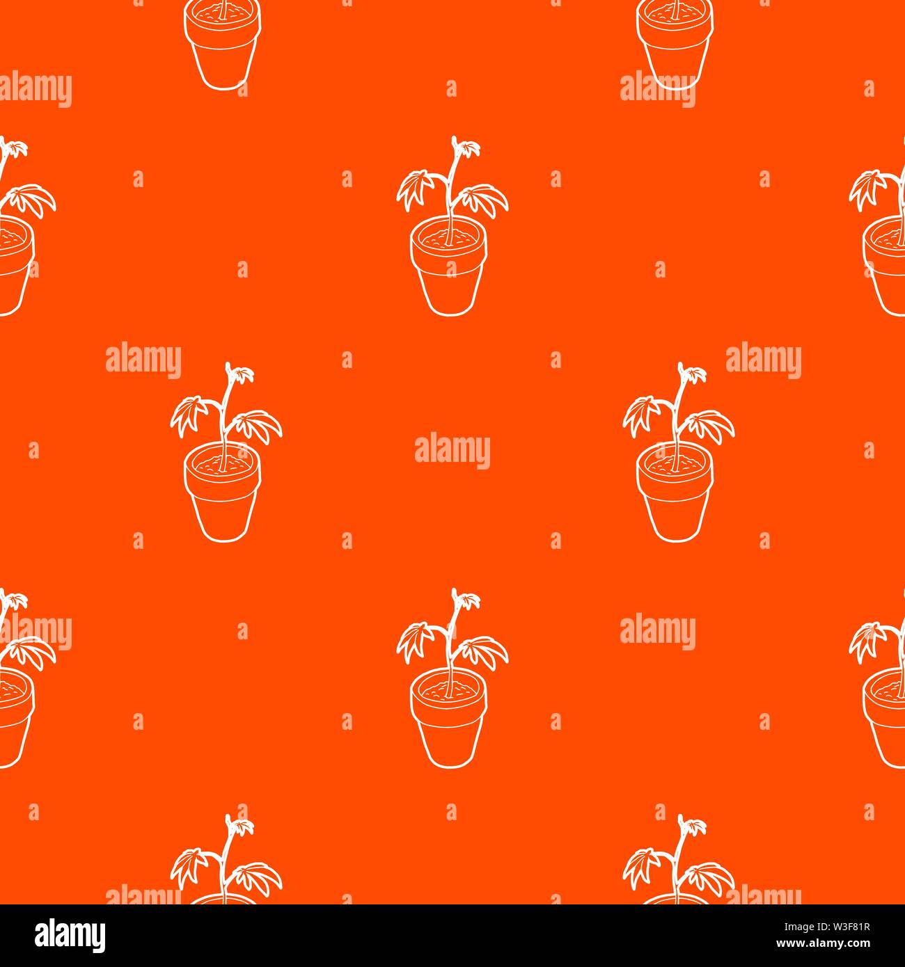 Cannabis plant pattern vector orange Stock Vector