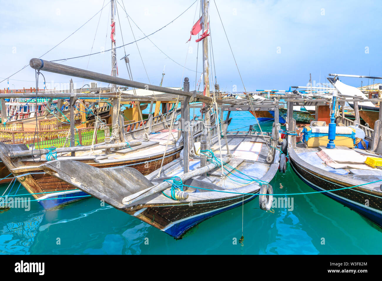 Al Khor, Qatar February 23, 2019 fishing boats or traditional wooden