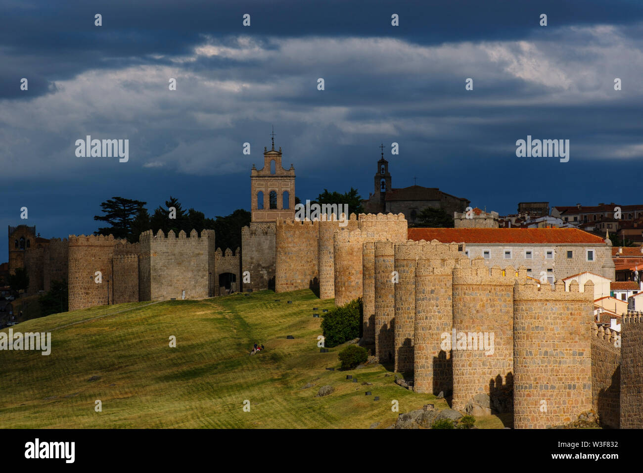 Medieval monumental walls, UNESCO World Heritage Site. Avila city. Castilla León, Spain Europe Stock Photo