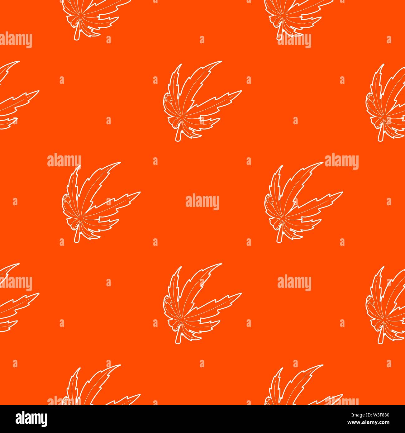 Marijuana leaf pattern vector orange Stock Vector