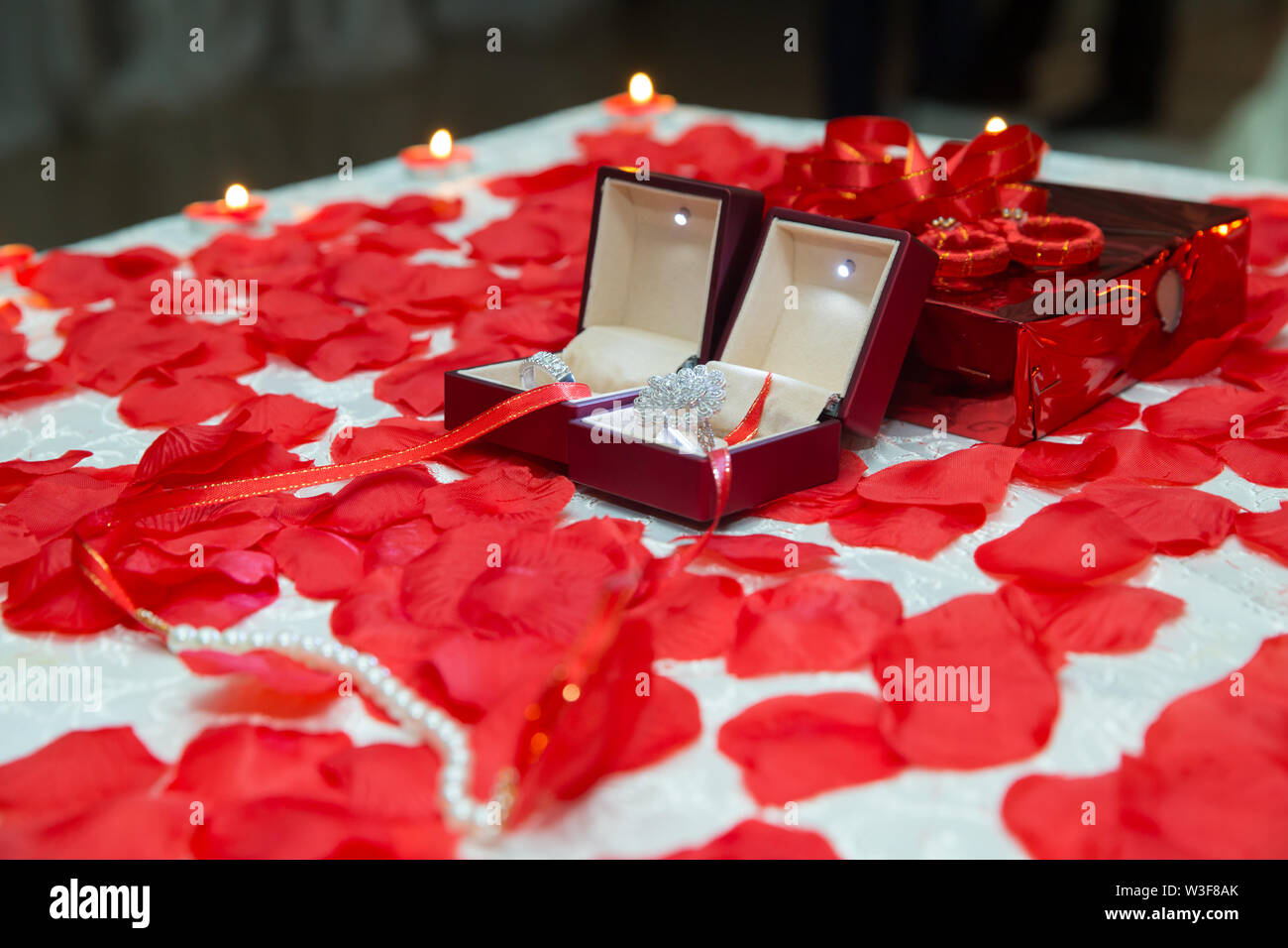 Engagement rings inside the red box . Red box and inside it is