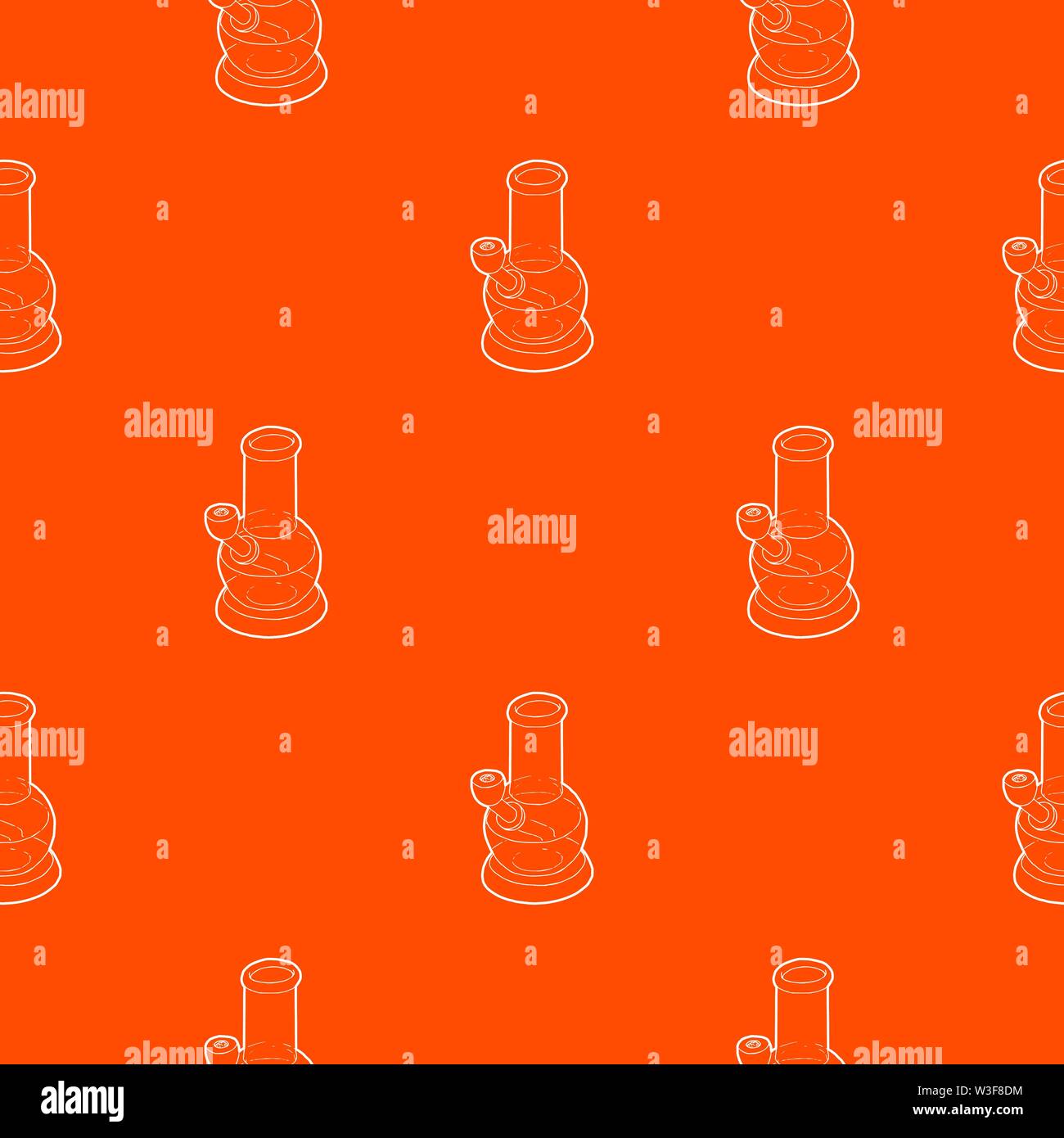 Bong for smoking pattern vector orange Stock Vector