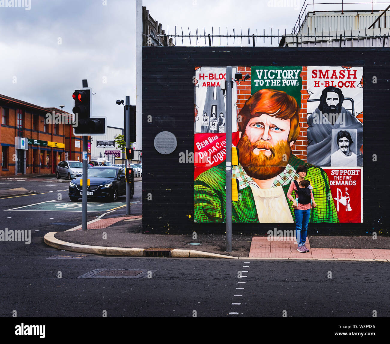 a murals in Belfast of murals and colours. Stock Photo