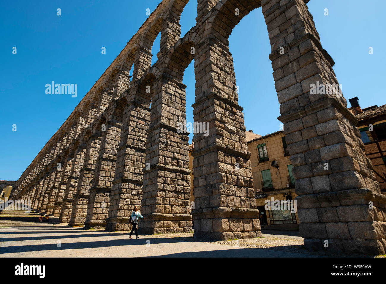 Ancient roman aqueduct, UNESCO World Heritage Site. Segovia city. Castilla León, Spain Europe Stock Photo