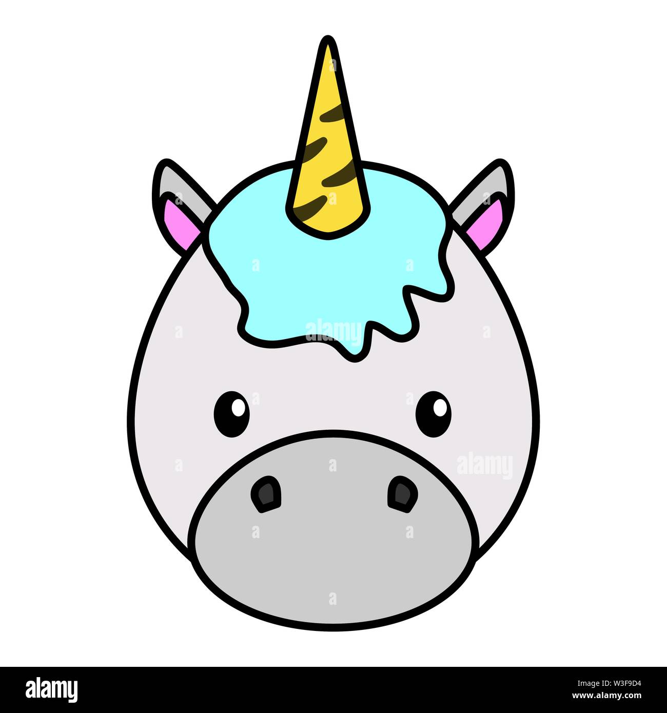 cute little unicorn baby head character Stock Vector Image & Art Alamy