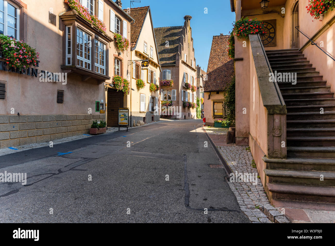 houses of Mittelbergheim, village of the Alsace Wine Route, member of most beautiful villages of France Stock Photo