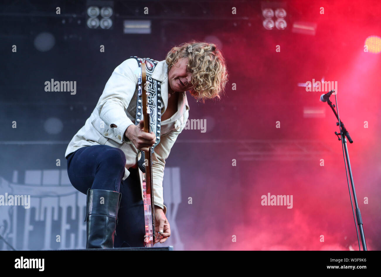 Kvinesdal, Norway - July 11th, 2019. The Danish rock band D-A-D performs a live concert during the Norwegian music festival Norway Rock Festival 2019. Here bass player Stig Pedersen is seen live on stage. (Photo credit: Gonzales Photo - Synne Nilsson). Stock Photo