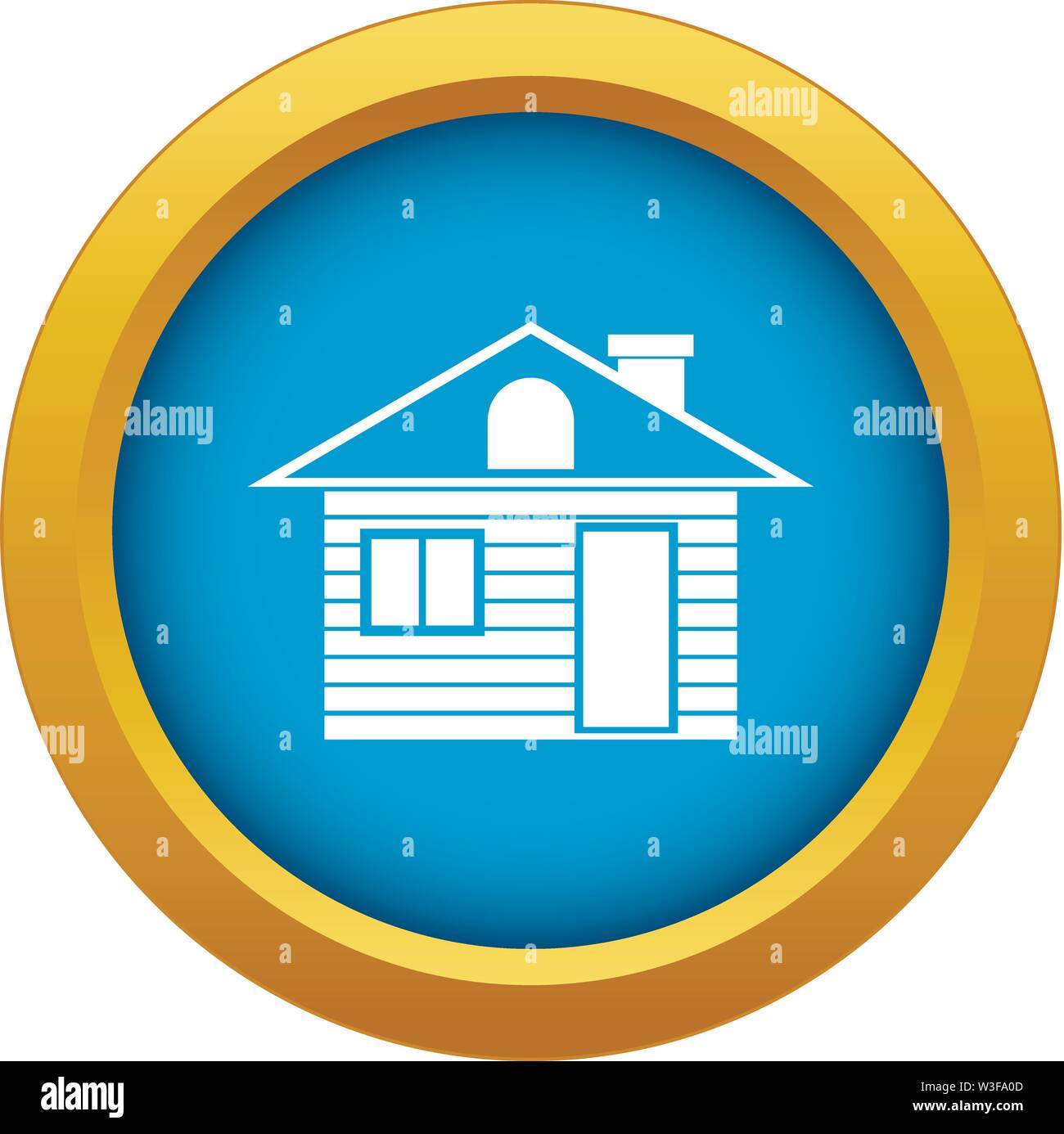Wooden log house icon blue vector isolated Stock Vector Image & Art - Alamy