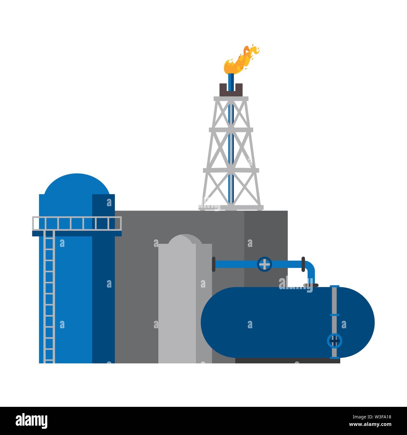 oil refinery gas factory cartoon Stock Vector Image & Art - Alamy