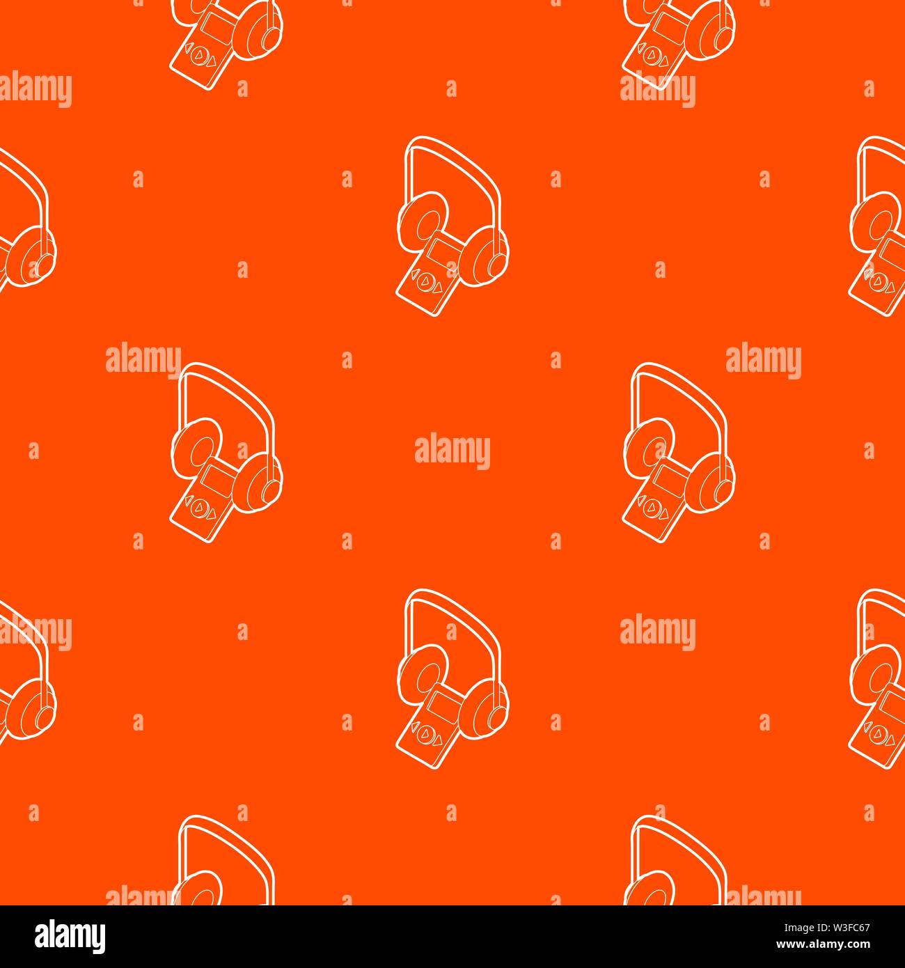 Audio guide pattern vector orange Stock Vector