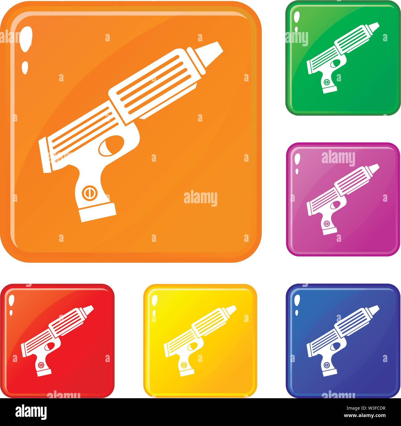 Plastic gun toy icons set vector color Stock Vector Image & Art - Alamy