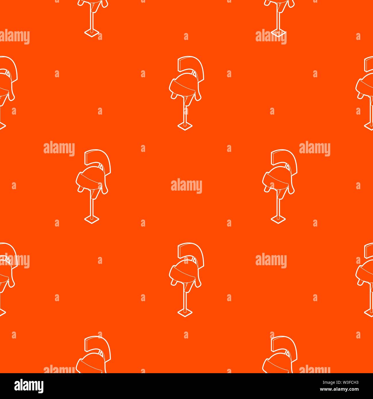 Knight helmet pattern vector orange Stock Vector