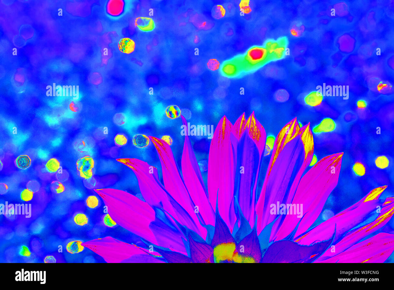 Psychedelic Sunflower, Flower Power Stock Photo Alamy