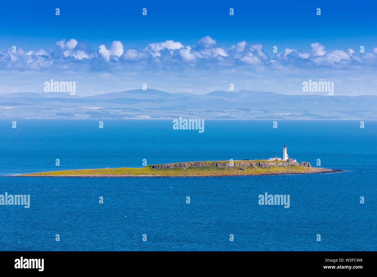 Lighthouse on Pladda Island off the east coast of the Isle of Arran, in