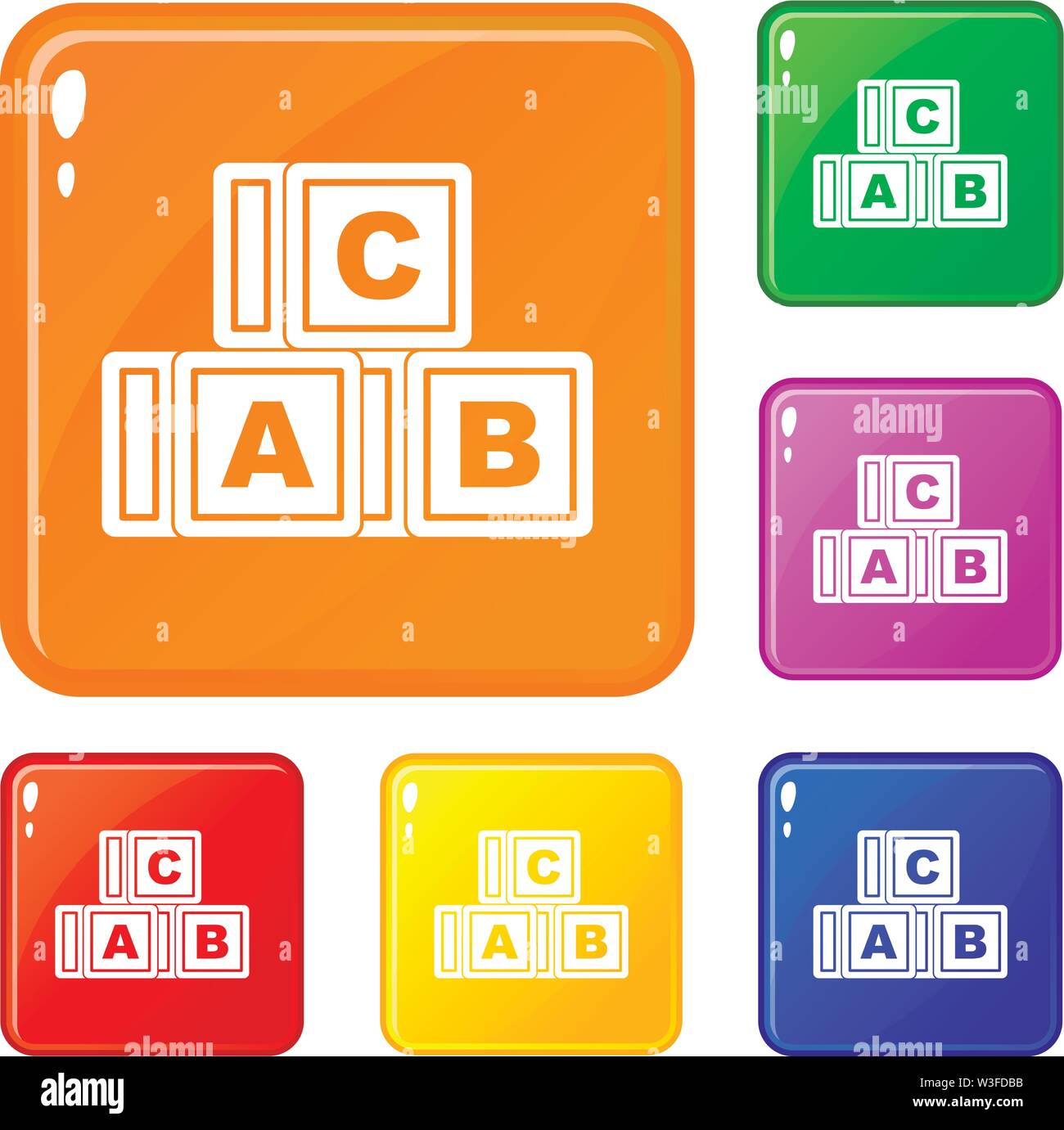 ABC cubes icons set vector color Stock Vector Image & Art - Alamy