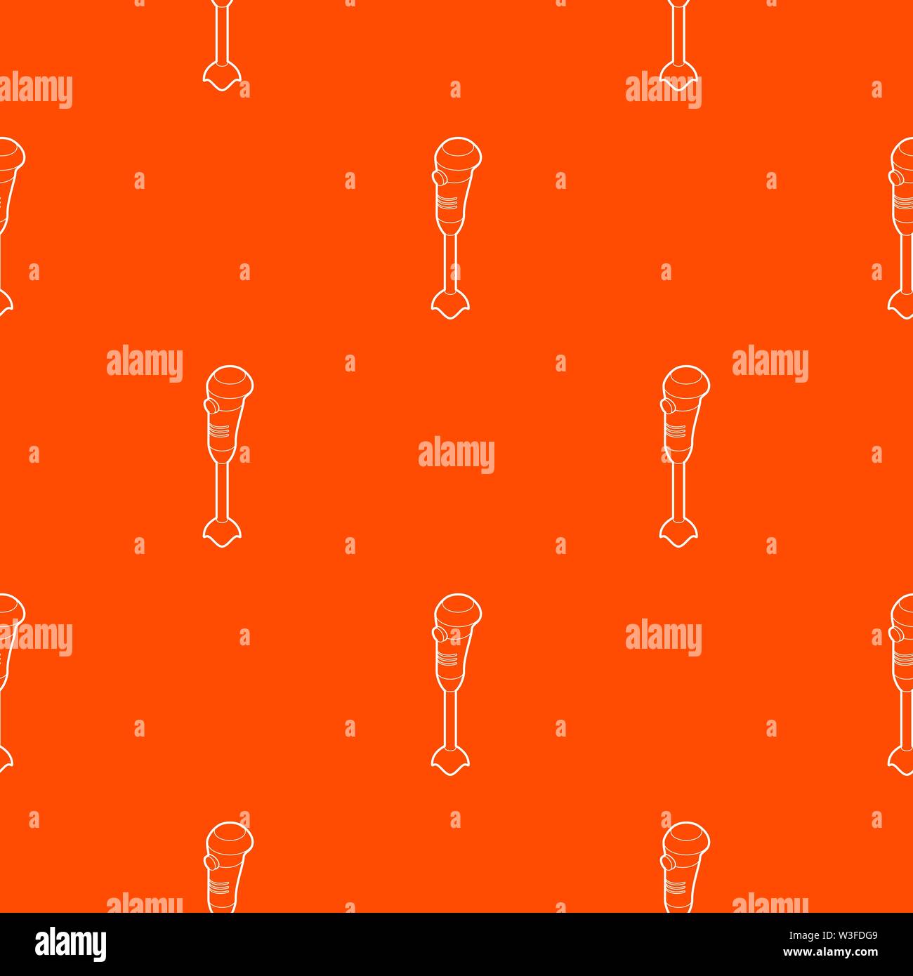 Hand blender electric mixer pattern vector orange Stock Vector