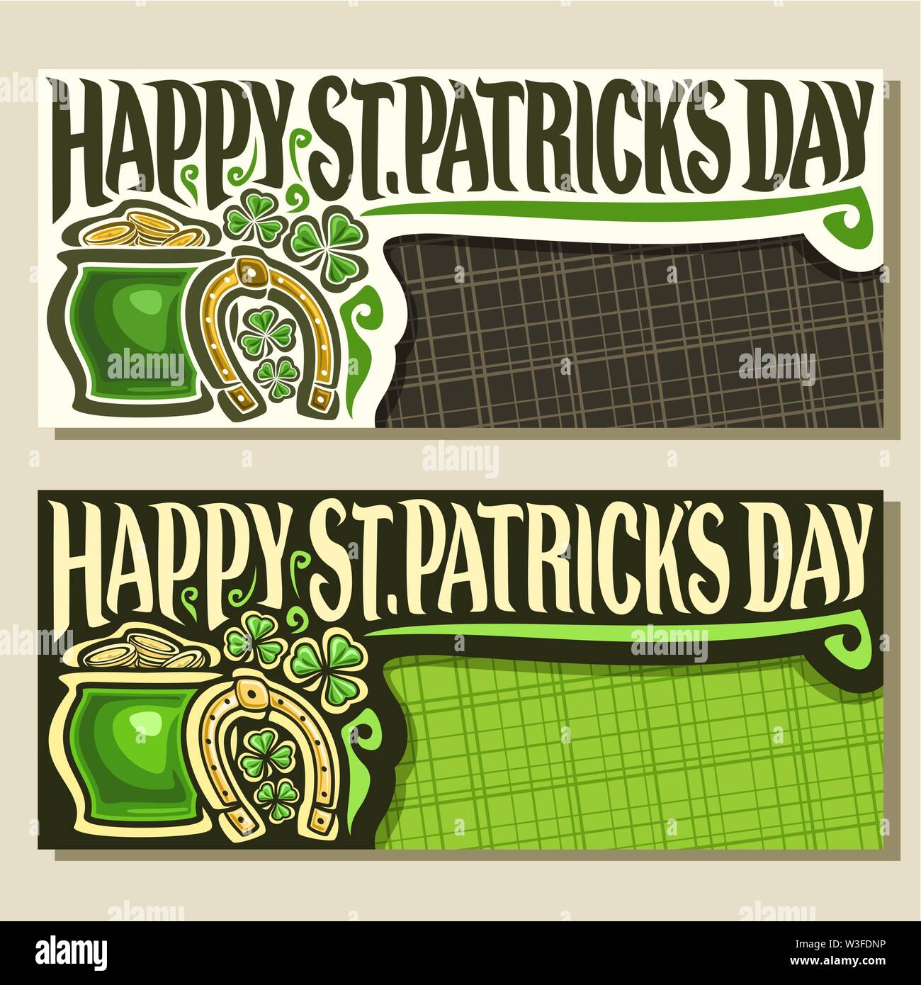 Vector greeting cards for Saint Patricks Day Stock Vector